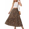 image:imageGRECERELLE Maxi Skirts for Women High Waist Tiered with PocketsBlack Multicolor