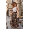 image:imageGRECERELLE Maxi Skirts for Women High Waist Tiered with PocketsBlack Multicolor