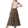 image:imageGRECERELLE Maxi Skirts for Women High Waist Tiered with PocketsBlack Multicolor