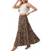 image:imageGRECERELLE Maxi Skirts for Women High Waist Tiered with PocketsBlack Multicolor