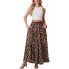 image:imageGRECERELLE Maxi Skirts for Women High Waist Tiered with PocketsBlack Multicolor