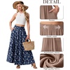 image:imageGRECERELLE Maxi Skirts for Women High Waist Tiered with PocketsBlue Small Flower