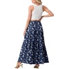 image:imageGRECERELLE Maxi Skirts for Women High Waist Tiered with PocketsBlue Small Flower