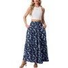 image:imageGRECERELLE Maxi Skirts for Women High Waist Tiered with PocketsBlue Small Flower
