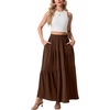 image:imageGRECERELLE Maxi Skirts for Women High Waist Tiered with PocketsBrown