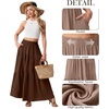 image:imageGRECERELLE Maxi Skirts for Women High Waist Tiered with PocketsBrown