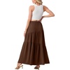 image:imageGRECERELLE Maxi Skirts for Women High Waist Tiered with PocketsBrown