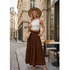 image:imageGRECERELLE Maxi Skirts for Women High Waist Tiered with PocketsBrown