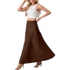 image:imageGRECERELLE Maxi Skirts for Women High Waist Tiered with PocketsBrown