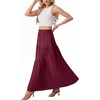 image:imageGRECERELLE Maxi Skirts for Women High Waist Tiered with PocketsBurgundy