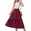 image:imageGRECERELLE Maxi Skirts for Women High Waist Tiered with PocketsBurgundy