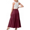 image:imageGRECERELLE Maxi Skirts for Women High Waist Tiered with PocketsBurgundy