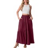 image:imageGRECERELLE Maxi Skirts for Women High Waist Tiered with PocketsBurgundy