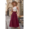 image:imageGRECERELLE Maxi Skirts for Women High Waist Tiered with PocketsBurgundy