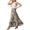 image:imageGRECERELLE Maxi Skirts for Women High Waist Tiered with PocketsCamou Green Pink