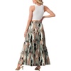 image:imageGRECERELLE Maxi Skirts for Women High Waist Tiered with PocketsCamou Green Pink