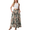 image:imageGRECERELLE Maxi Skirts for Women High Waist Tiered with PocketsCamou Green Pink