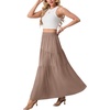 image:imageGRECERELLE Maxi Skirts for Women High Waist Tiered with PocketsCoffee Gray