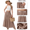 image:imageGRECERELLE Maxi Skirts for Women High Waist Tiered with PocketsCoffee Gray