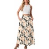 image:imageGRECERELLE Maxi Skirts for Women High Waist Tiered with PocketsGeometric Ribbon