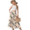 image:imageGRECERELLE Maxi Skirts for Women High Waist Tiered with PocketsGeometric Ribbon