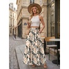 image:imageGRECERELLE Maxi Skirts for Women High Waist Tiered with PocketsGeometric Ribbon