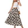 image:imageGRECERELLE Maxi Skirts for Women High Waist Tiered with PocketsKhaki Black Flower