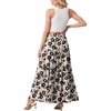 image:imageGRECERELLE Maxi Skirts for Women High Waist Tiered with PocketsKhaki Black Flower