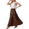 image:imageGRECERELLE Maxi Skirts for Women High Waist Tiered with PocketsLd Coffee