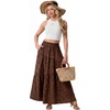 image:imageGRECERELLE Maxi Skirts for Women High Waist Tiered with PocketsLd Coffee