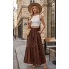 image:imageGRECERELLE Maxi Skirts for Women High Waist Tiered with PocketsLd Coffee