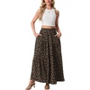 image:imageGRECERELLE Maxi Skirts for Women High Waist Tiered with PocketsLd Dark Khaki