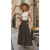 image:imageGRECERELLE Maxi Skirts for Women High Waist Tiered with PocketsLd Dark Khaki