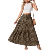 image:imageGRECERELLE Maxi Skirts for Women High Waist Tiered with PocketsLd Khaki