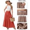 image:imageGRECERELLE Maxi Skirts for Women High Waist Tiered with PocketsLiving Coral