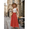 image:imageGRECERELLE Maxi Skirts for Women High Waist Tiered with PocketsLiving Coral
