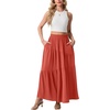 image:imageGRECERELLE Maxi Skirts for Women High Waist Tiered with PocketsLiving Coral