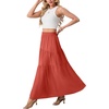 image:imageGRECERELLE Maxi Skirts for Women High Waist Tiered with PocketsLiving Coral