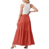 image:imageGRECERELLE Maxi Skirts for Women High Waist Tiered with PocketsLiving Coral