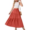 image:imageGRECERELLE Maxi Skirts for Women High Waist Tiered with PocketsLiving Coral