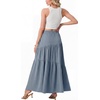 image:imageGRECERELLE Maxi Skirts for Women High Waist Tiered with PocketsMisty Blue