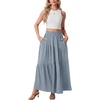 image:imageGRECERELLE Maxi Skirts for Women High Waist Tiered with PocketsMisty Blue