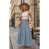 image:imageGRECERELLE Maxi Skirts for Women High Waist Tiered with PocketsMisty Blue