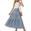 image:imageGRECERELLE Maxi Skirts for Women High Waist Tiered with PocketsMisty Blue