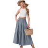 image:imageGRECERELLE Maxi Skirts for Women High Waist Tiered with PocketsMisty Blue