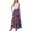image:imageGRECERELLE Maxi Skirts for Women High Waist Tiered with PocketsMulti Purple Wave