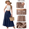 image:imageGRECERELLE Maxi Skirts for Women High Waist Tiered with PocketsNavy Blue