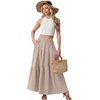 image:imageGRECERELLE Maxi Skirts for Women High Waist Tiered with PocketsOatmeal