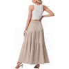 image:imageGRECERELLE Maxi Skirts for Women High Waist Tiered with PocketsOatmeal