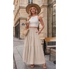 image:imageGRECERELLE Maxi Skirts for Women High Waist Tiered with PocketsOatmeal